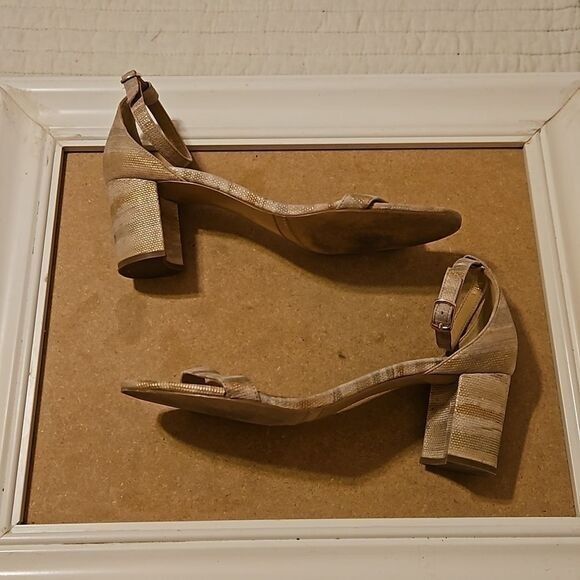 Vaneli taupe shimmer Block heel sandals size 8.5 - Picture 8 of 11